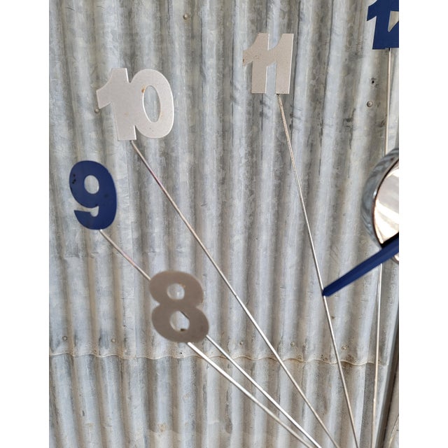 Late 20th Century Starburst Type Chrome Floor Clock 1980's For Sale - Image 5 of 9