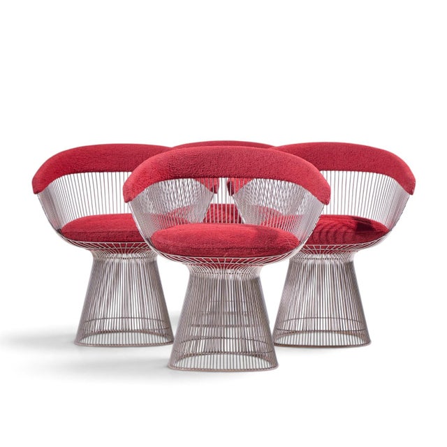 Warren Platner for Knoll Mid Century Dining Chairs - Set of 4 Each chair measures: 27.25 wide x 21.5 deep x 29.5 inches...