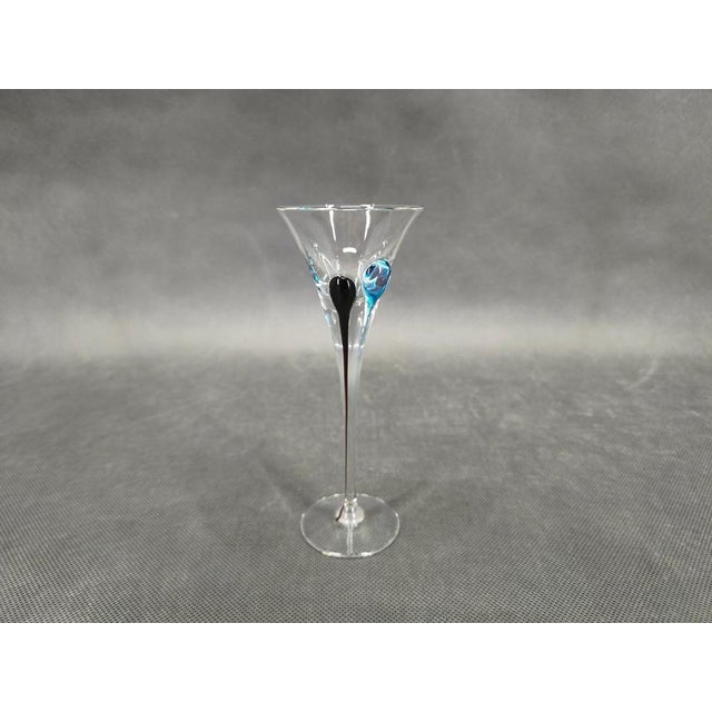 Glass Bohemian Hand Blown Decanter and Glasses Set from Crystalex, 1990s For Sale - Image 7 of 16