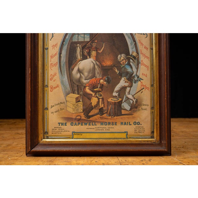 Illustration Late 19th Century Capewell Horse Nail Framed Advertising Print For Sale - Image 3 of 11