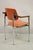 Mid-Century Modern Vintage Mid Century Modern Orange Chrome Frame Sloped Wood Arm Side Desk Chair For Sale - Image 3 of 12