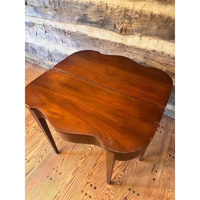 Antique Federal Hepplewhite Mahogany Flip-Top Table – Circa 1780 For Sale - Image 10 of 12