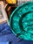 Large Art Deco Faux Malachite Painted Decorative Vintage Plate Charger on Stand For Sale - Image 4 of 10