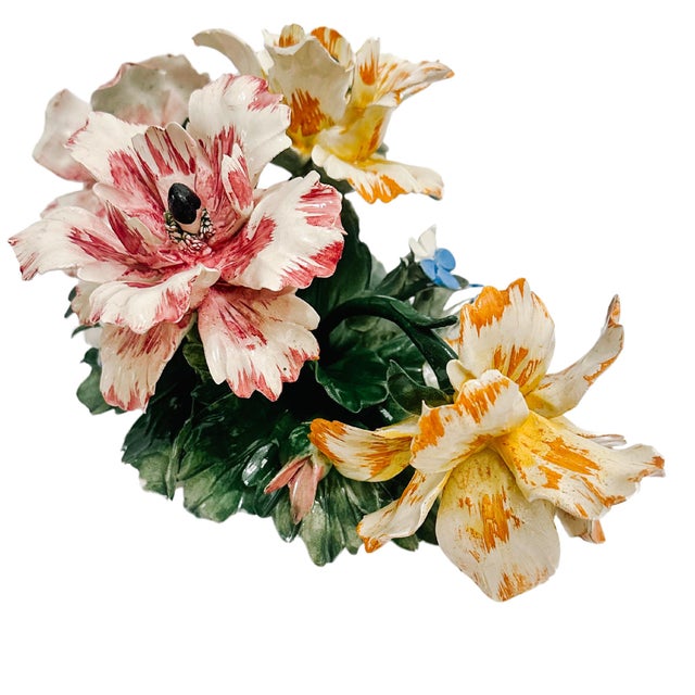 Mid 20th Century Capodimonte Oblong Flower Basket Topiary For Sale In San Diego - Image 6 of 12