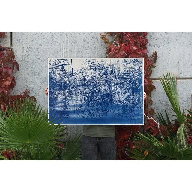 2020s Contemporary Cyanotype on Watercolor Paper, "Mystic Louisiana Marsh" For Sale - Image 5 of 11