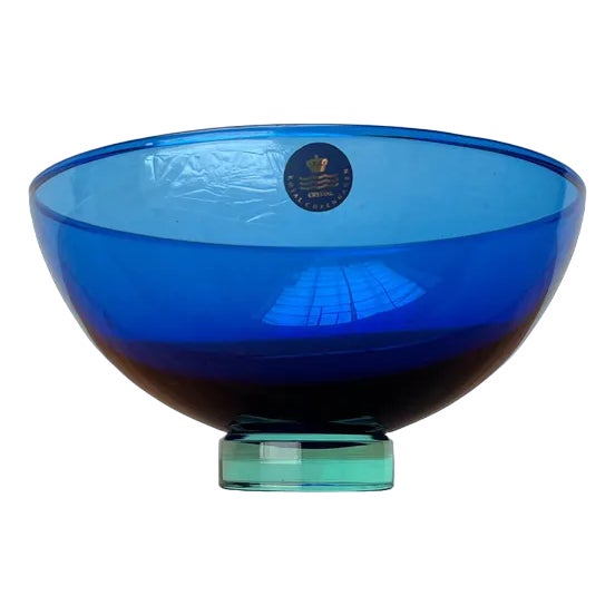 Postmodern Danish Crystal Glass Bowl by Anja Kjaer for Royal Copenhagen For Sale
