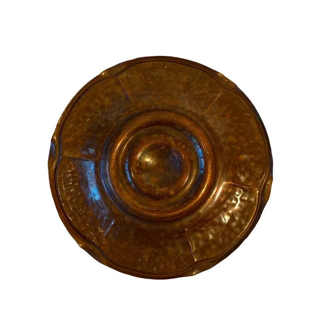1940s Arts & Crafts-Style Copper Detailed Plate For Sale - Image 4 of 7