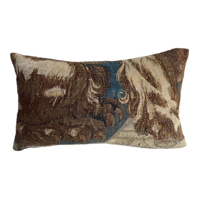 16th Century Brussels Tapestry Pillow With Flowing Renaissance Motif For Sale