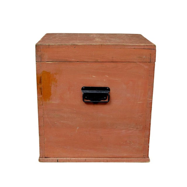 Late 19th Century Antique Scandinavian Pine Flat Top Trunk, 1890 For Sale - Image 5 of 9