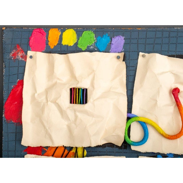 Domenick Capobianco (American, b. 1928), Abstract Composition, Mixed Media Collage, mounted on flat painted grid, marked...