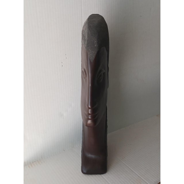 Contemporary Harris Pottery Chicago Ceramic Sculpture Egyptian Bust Super Cool Vintage For Sale - Image 3 of 5