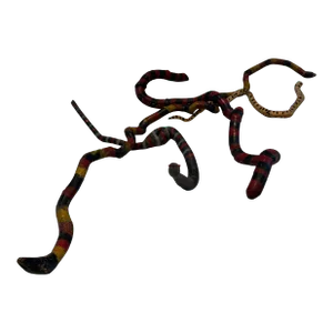 Set of Folk Art Carved and Painted Snakes