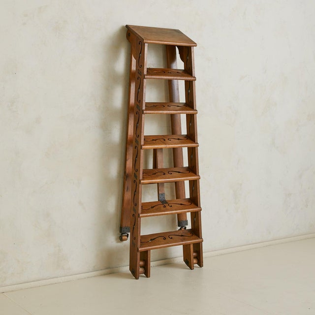 19th Century Italian Walnut Library Ladder For Sale - Image 12 of 18