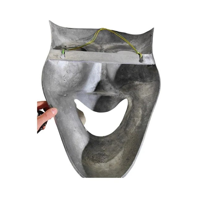 Large Polished Metal Decorative Mask, 1950s For Sale - Image 6 of 8