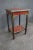 Chinese Chippendale Style Paint Decorated Side Table, banded red painted top, ebonized and gilt painted stretcher base,...