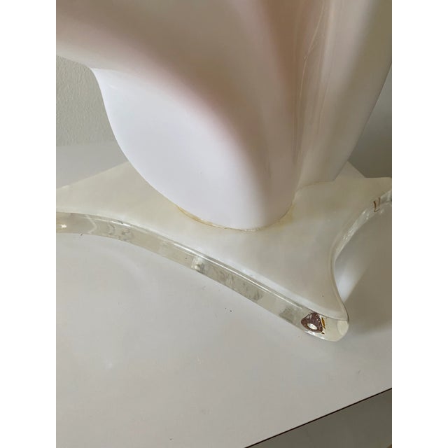 1980s Vintage Art Deco Rougier Style Shell Wing Table Lamp For Sale - Image 10 of 11