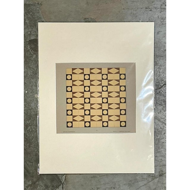 Cream Vintage Mosaic Floor Tile Sample Serigraph For Sale - Image 8 of 14