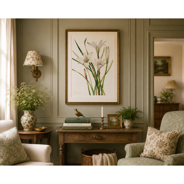 Illustration Atamasco Lily, Vintage Botanical Art Print Reproduction by Mary Vaux Walcott, 32" X 48" For Sale - Image 3 of 10