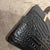 Metal 1970s Vintage Glossy Embossed Black Leather and Brass Italian Hand Bag For Sale - Image 7 of 10