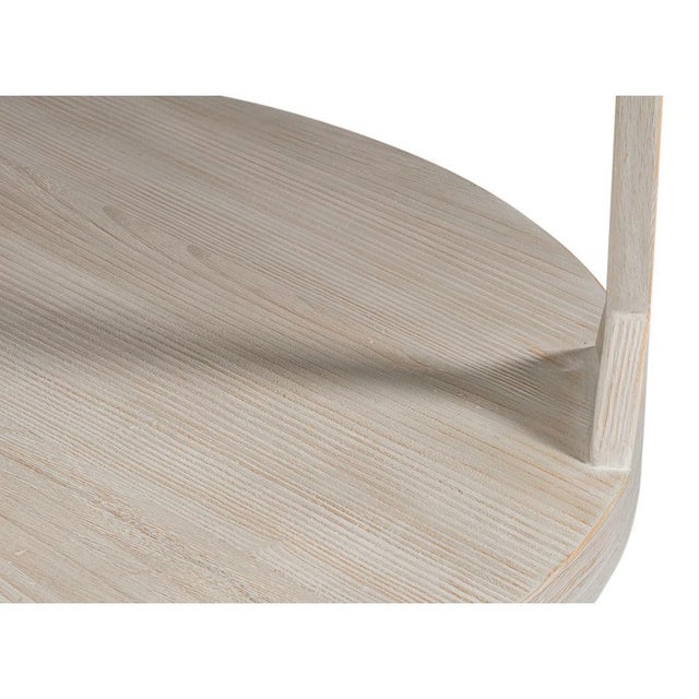 Scandinavian Two-Tier Drum Coffee Table in Grey Pine For Sale - Image 10 of 11