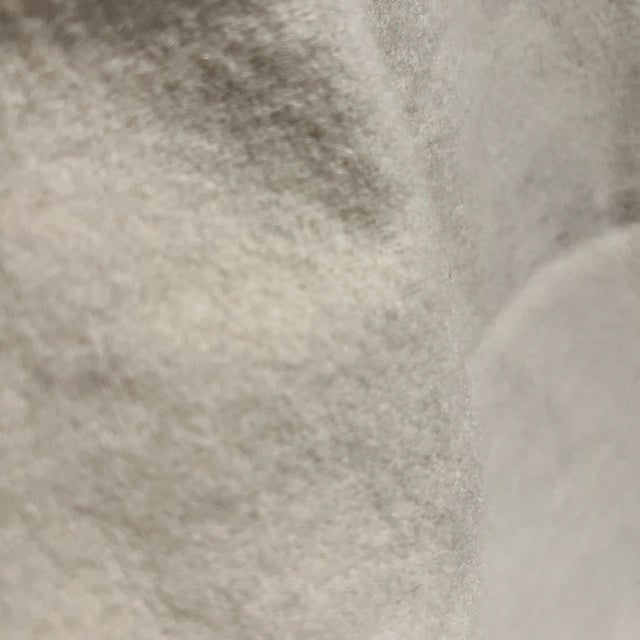 Pendleton Woolen Mills 1950s Vintage All Wool Blanket Off White Center Blue Stripe For Sale - Image 4 of 6