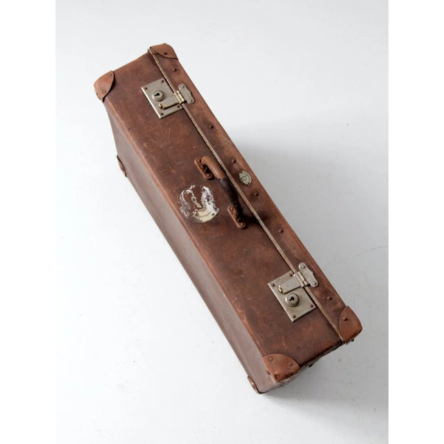 Vintage Echt Vulkanfiber Suitcase For Sale - Image 4 of 11