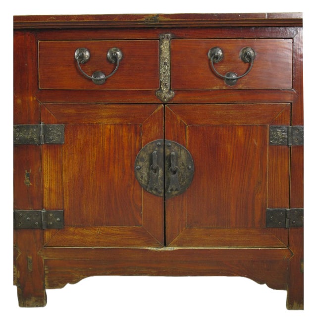 Deep Reddish Brown Antique Chinese Sideboard Buffet Cabinet For Sale In Greensboro - Image 6 of 12