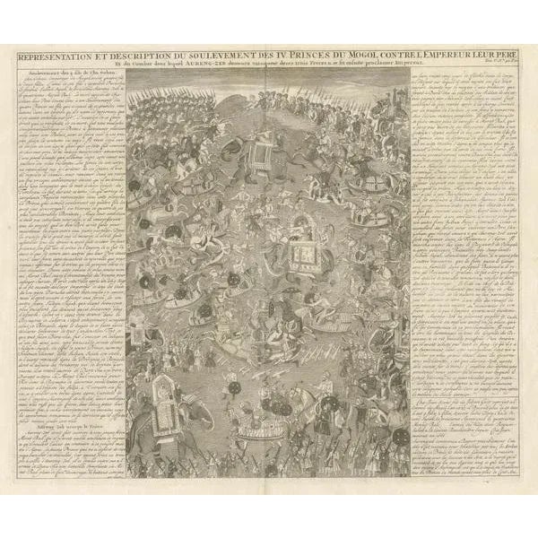 Chatelain, Mughal Princes Revolt Battle, 1718, Engraving For Sale - Image 3 of 12
