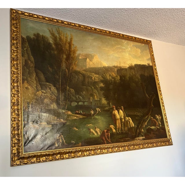 Oil on Canvas Late 20th Century “The Falls at Tívoli“ Italian Landscape Painting, Unsigned. For Sale - Image 10 of 11