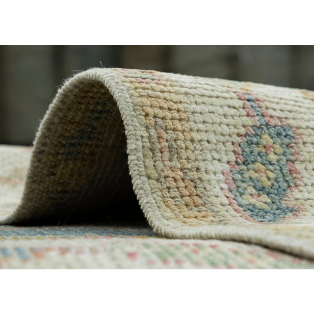 Blue Turkish Oushak Runner Rug 2'3" x 5'9" #17255 For Sale - Image 8 of 8