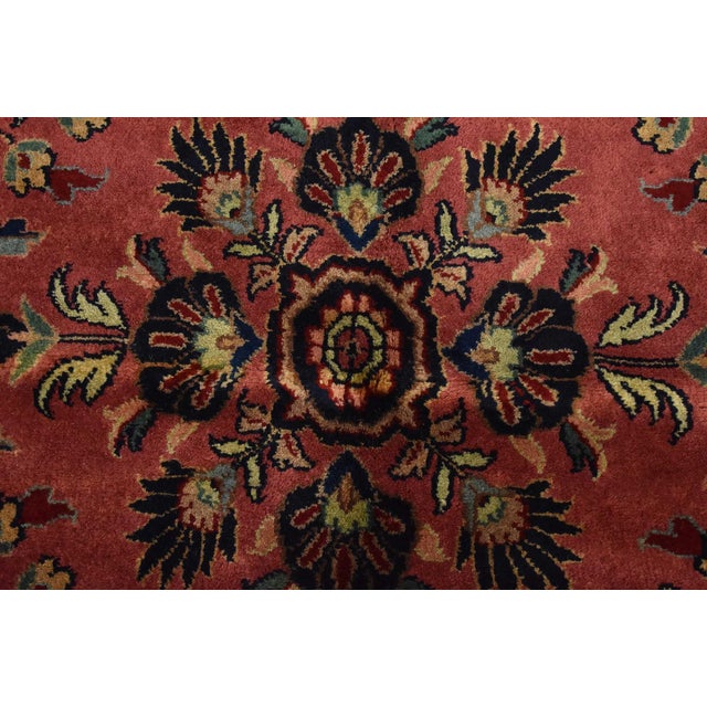 Sarouk Rug 9’11” X 13′ Pink Wool Traditional Hand-Knotted Oriental Carpet For Sale - Image 9 of 15