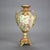 Victorian Pair Antique Rudolstadt Hand Painted and Gilt Porcelain Bolted Urns 1890s For Sale - Image 3 of 8