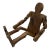 Mid 20th Century Life Size Articulating Wood Man; Folk Art Wood Sculpture For Sale