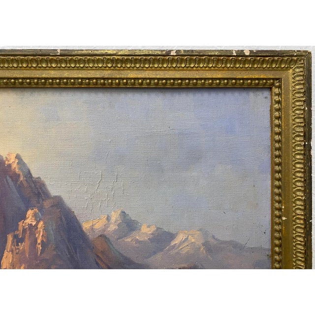 Mountain Landscape Original Oil Painting C.1940 For Sale - Image 4 of 11