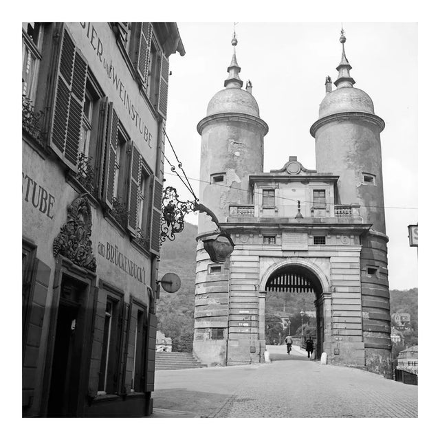 Steingasse, Brueckentor, Old Bridge, Heidelberg Germany 1938, Printed 2021 For Sale