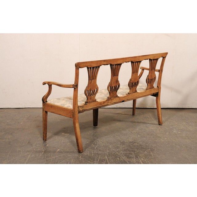 Wood Late 18th C Italian 4-Chair Back Sofa Bench For Sale - Image 7 of 11