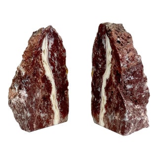 Mid-Century Boho Chic Rustic Granite Bookends - a Pair For Sale