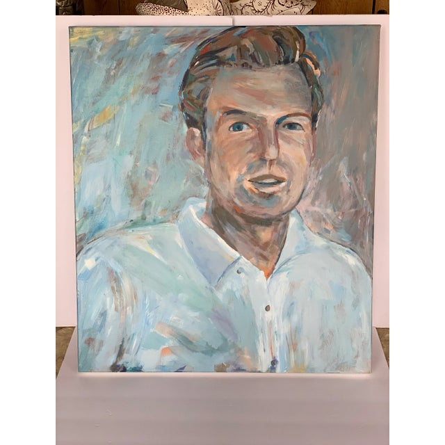 Portrait of a Man Signed by Texas Artist Mark Nanney, Unframed For Sale - Image 10 of 11