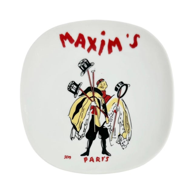 Ceramic Vintage Maxim's De Paris Restaurant Sem Ashtray Dish For Sale - Image 7 of 9