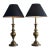 Vintage Stiffel Brass Neoclassical Baluster Table Lamps With Black Empire Shades - a Pair For Sale