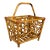 Vintage Coastal Rattan Chinoiserie Rattan Record Holder Magazine Rack For Sale