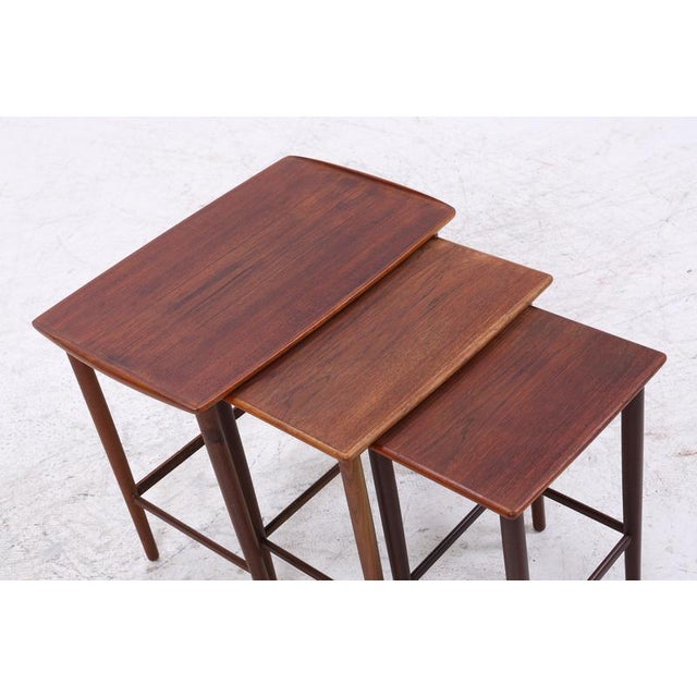 Mid-Century Danish Teak Nesting Tables, Set of 3 For Sale - Image 6 of 13