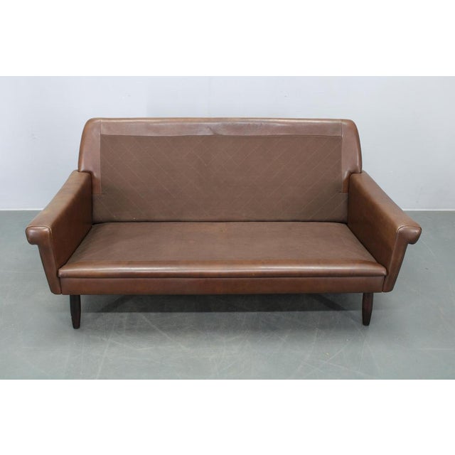 Mid-Century Danish Two-Seat Leather Sofa by Svend Skipper, 1960s For Sale - Image 9 of 18