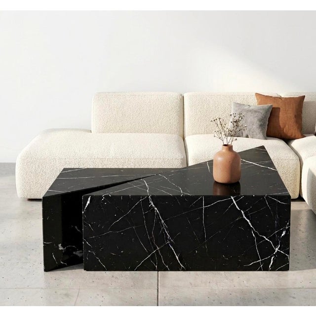 Not Yet Made - Made To Order Triangular Tables in Nero Marquinia Marble by Andrea Grasso, Set of 2 For Sale - Image 5 of 7