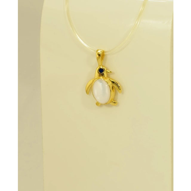 Pinguin 14k Gold Pendant For Sale - Image 6 of 7