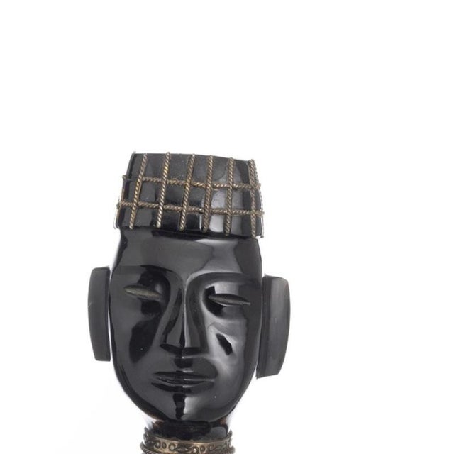 Chacmool, 1920s, Onyx, Silver & Stone For Sale - Image 4 of 6