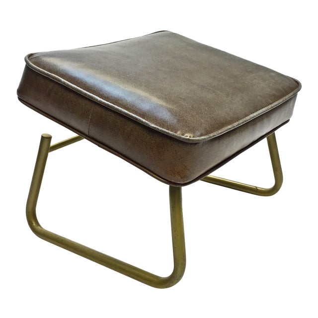 Mid Century Modern Adjustable Leg Lounger Vinyl Foot Rest Chairish