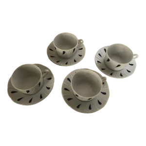 1970s Air France Concord Cim Jean Picart Le Doug Cup & Saucer Set- 8 Pieces