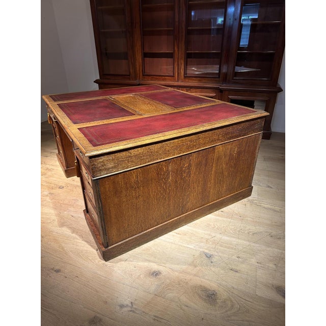 Large Partners Desk, 1890s For Sale - Image 14 of 16
