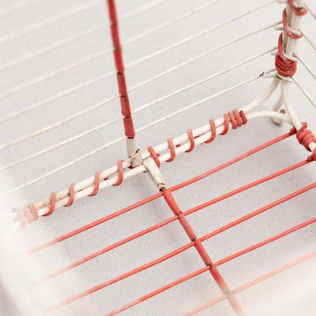 Red Metal Paper Bin, 1950s For Sale - Image 8 of 13